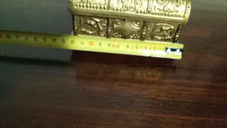 Cofre joyero antiguo bronce dorado