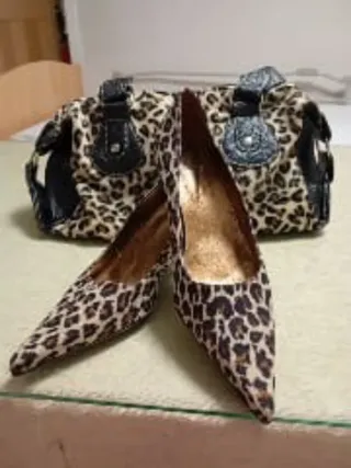 Conjunto Bolso y Zapatos Animal Print Talla 38