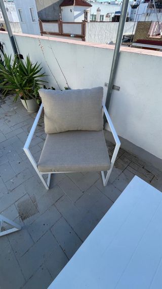 Conjunto Muebles Jardín Metal Beige