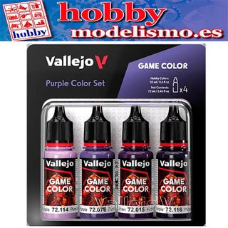 Set Pintura Vallejo Game Color Violetas 4x18ml