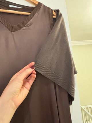 Vestido y chaqueta marrón talla S o M