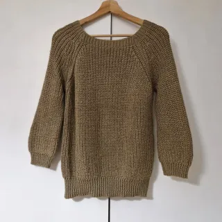 Jersey punto caqui con brillos