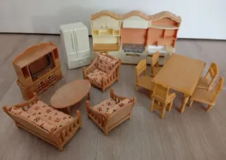 Muebles Sylvanian Families salón y cocina