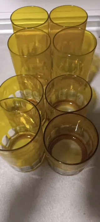 Juego 6 Vasos Cristal Amarillo