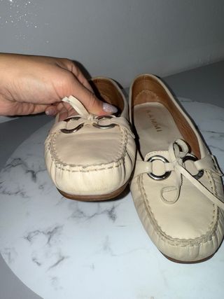 Mocassini donna beige