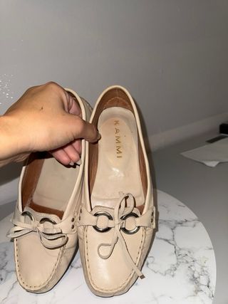 Mocassini donna beige