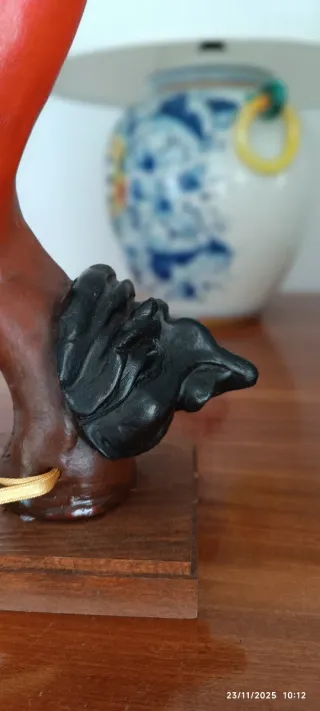 Corno Portafortuna con Maschera Pulcinella 37cm