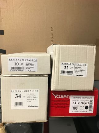 Lote Espirales Metálicos Encuadernar Fellowes Yosa