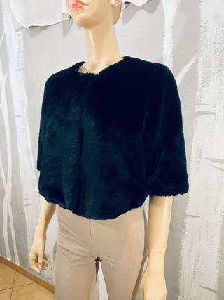Bolero pelliccia ecologica nero tg. XS/ S/M