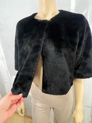 Bolero pelliccia ecologica nero tg. XS/ S/M