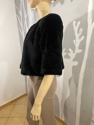 Bolero pelliccia ecologica nero tg. XS/ S/M