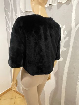 Bolero pelliccia ecologica nero tg. XS/ S/M