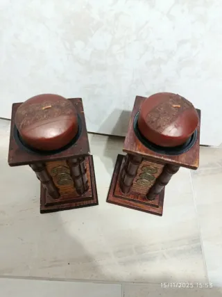 Portacandele Totem Legno e Bambù