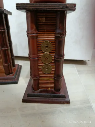 Portacandele Totem Legno e Bambù