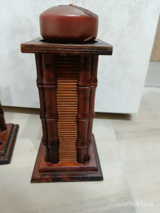 Portacandele Totem Legno e Bambù