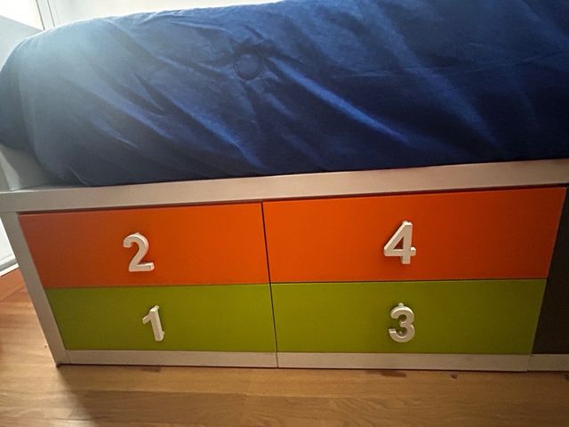 Cama nido infantil con cajones 90x190