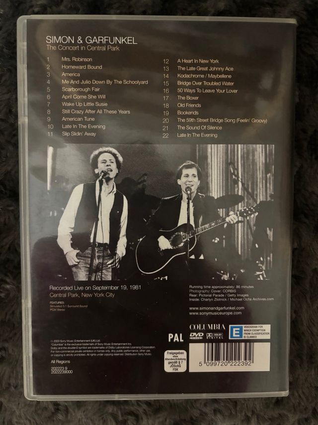 DVD Simon & Garfunkel Concierto Central Park