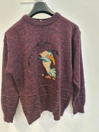 Jersey de lana con dibujo de ave