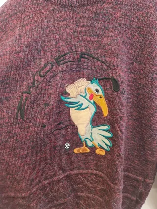 Jersey de lana con dibujo de ave