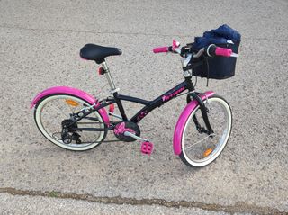 Bicicleta niña rosa y negra