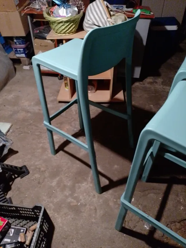 Taburetes altos color teal (Set de 3)