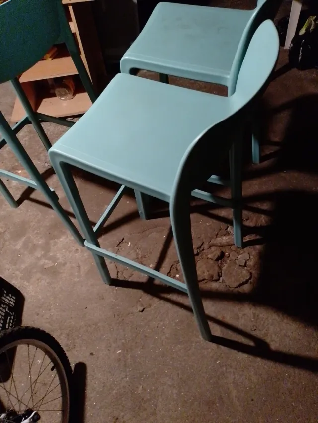 Taburetes altos color teal (Set de 3)