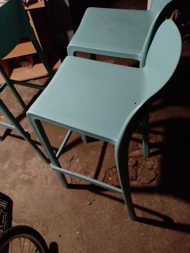 Taburetes altos color teal (Set de 3)