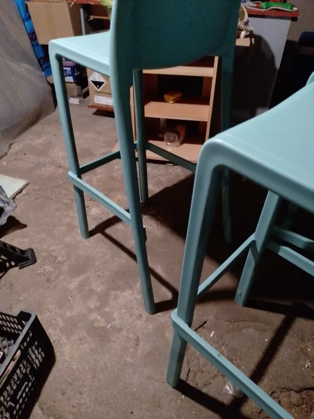 Taburetes altos color teal (Set de 3)