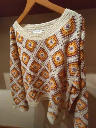 Jersey Crochet Desigual Talla L, Multicolor