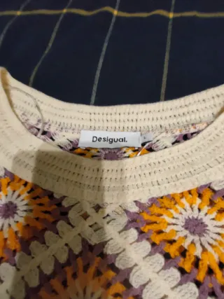 Jersey Crochet Desigual Talla L, Multicolor