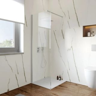 Braccio per vetro doccia walk-in - cromato 100 cm