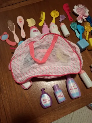 Set baño y comiditas para muñecos