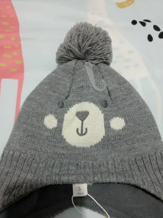 Gorro invierno niño oso gris