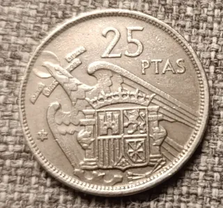 2 Monedas 25 Pesetas 1957* 59*71* Franco
