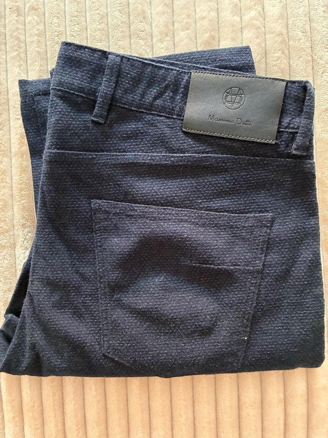 Pantalón Massimo Dutti Talla 40 Azul