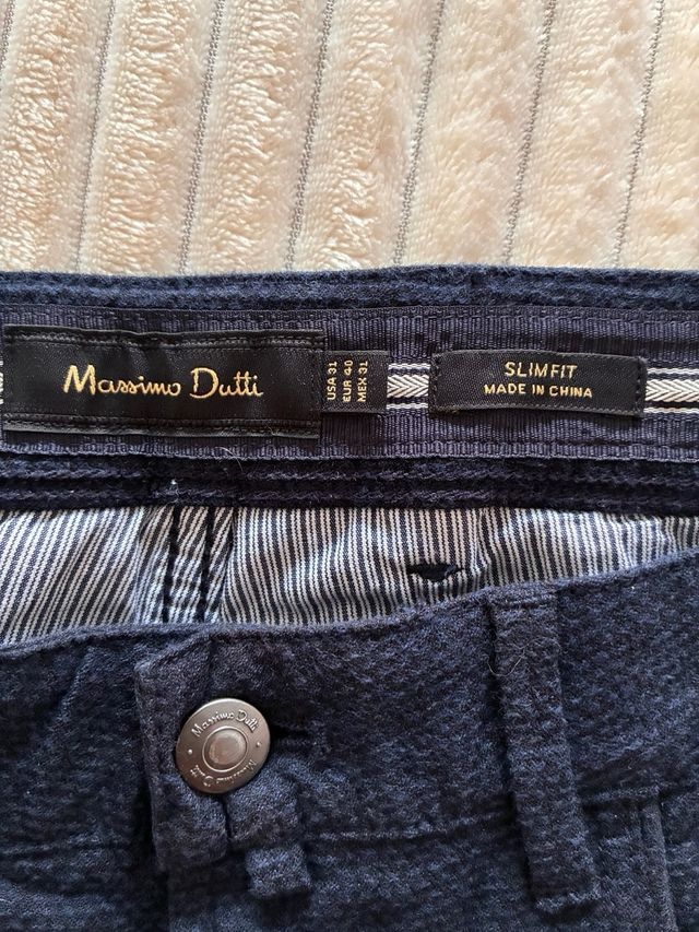 Pantalón Massimo Dutti Talla 40 Azul