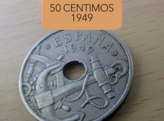 Moneda 50 Céntimos España 1949