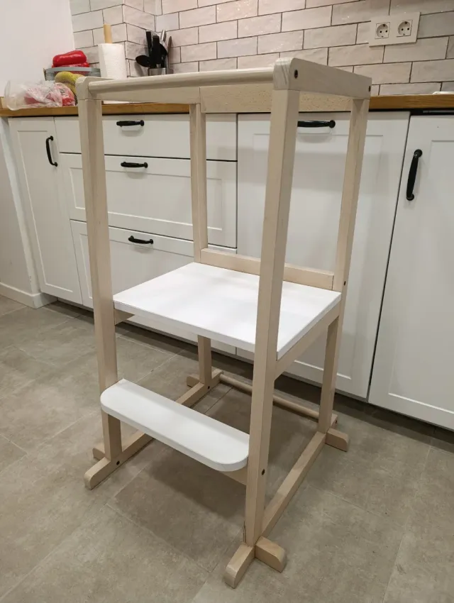 Torre de aprendizaje madera blanca