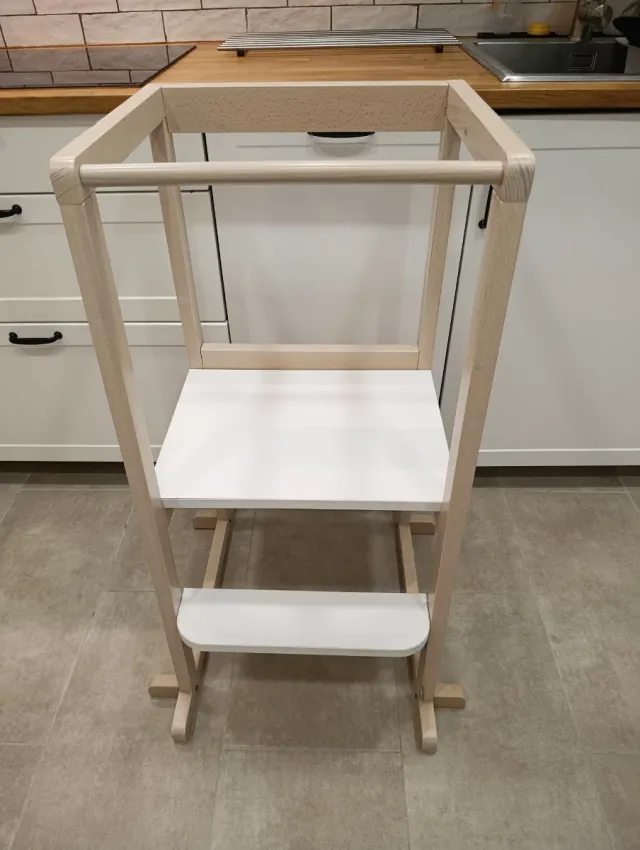 Torre de aprendizaje madera blanca