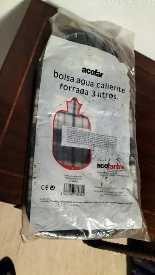 Bolsa de agua caliente 3L, funda polar