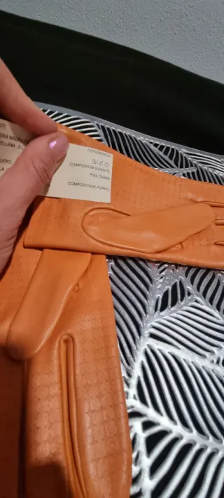 Elegantes guantes de piel mujer Talla 7.5