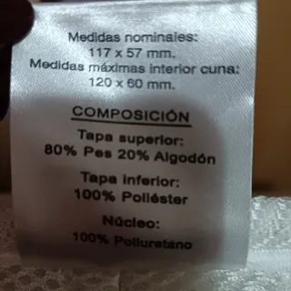 Colchón cuna blanco