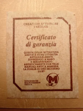 Quadro litografia d'arte su foglia oro