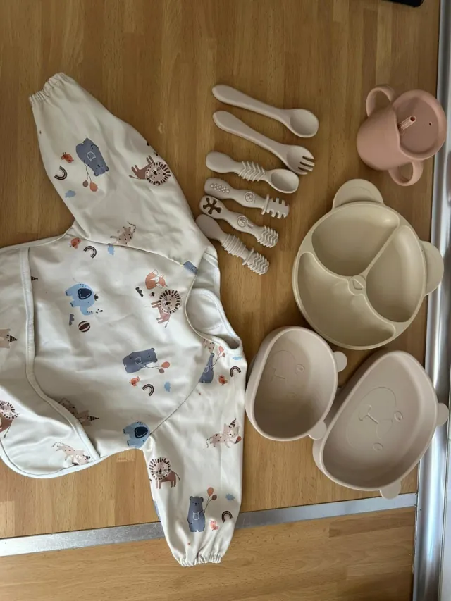 Kit Comida Bebé Silicona y Textil