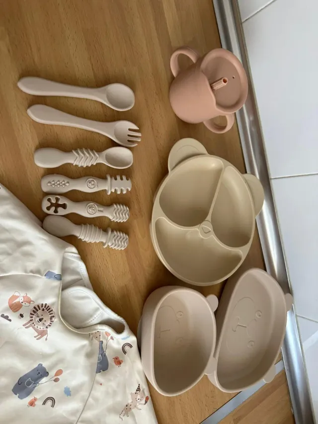 Kit Comida Bebé Silicona y Textil