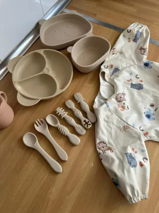 Kit Comida Bebé Silicona y Textil