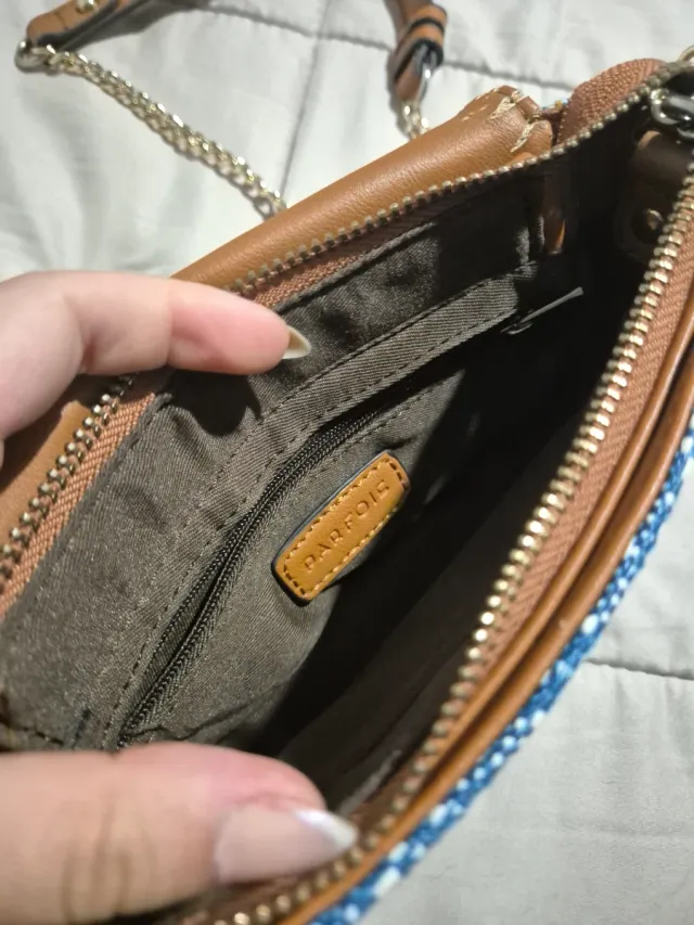 Bolso Parfois azul y blanco