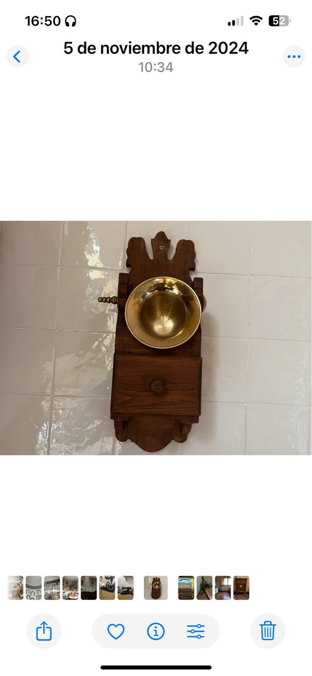 Almirez con mueble de madera