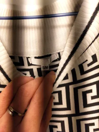 Vestido de punto blanco y negro. Talla S/m