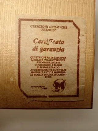 Quadro litografia su foglia oro 23k